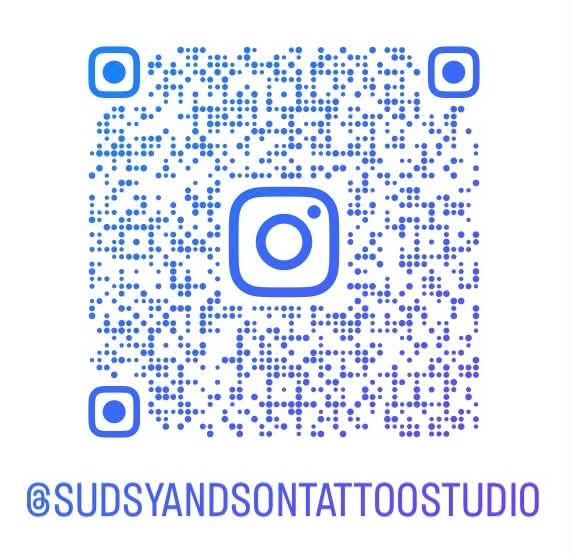 Scan to follow @sudsyandsontattoostudio on Instagram